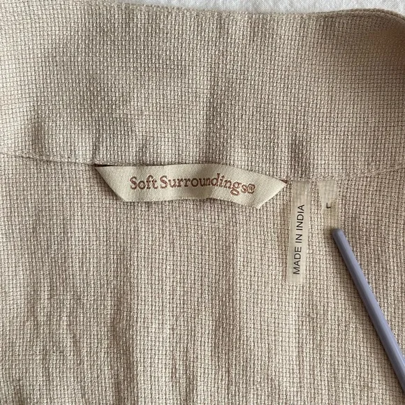 Soft Surroundings Boho Linen Blend Maxi Dress, L Lagenlook Oversized Resortwear - Picture 8 of 14